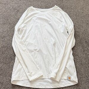 Carhartt Women’s Long Sleeve Shirt White Modern Fit Size S Workwear Top